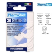Pharmadoct plaaster läbipaistev 30tk 5 suurust  (10 - 7x2 ; 10 - 4x1 ; 4 - 7x2,4 ; 2 - 3,8x3,8 ; 4 - 2,5x2,5cm)